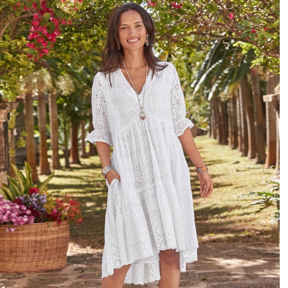 Sundance #519 Jasmine Eyelet Dress SZ Large L